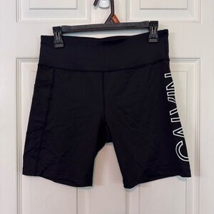 Calvin Klein Black Bike Shorts with White Side Logo
